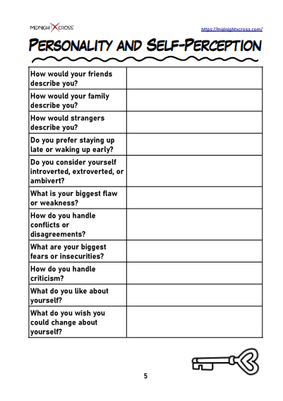 Character Interview Worksheet Preview 5